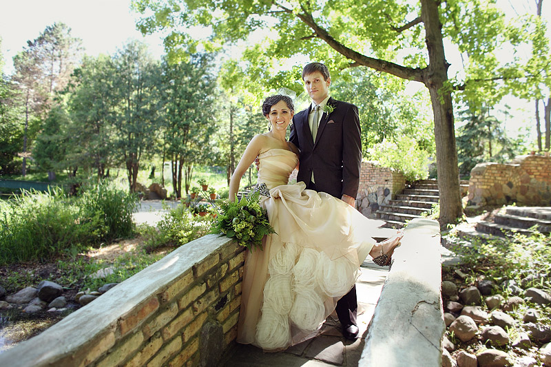 bride and groom Woods outdoor Chapel - studio 306