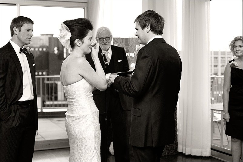 wedding ceremony at chambers art hotel minneapolis